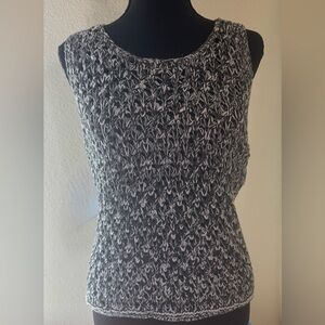 Black and White Sleeveless Crochet Top